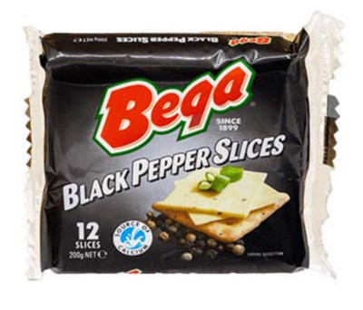 Bega Black Pepper Slices Cheese 200g